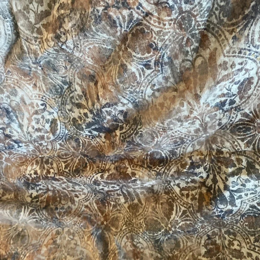 FRONTGATE Queen ‎ Duvet Persian Rug Design Tan Blue  Brown  distressed  EUC